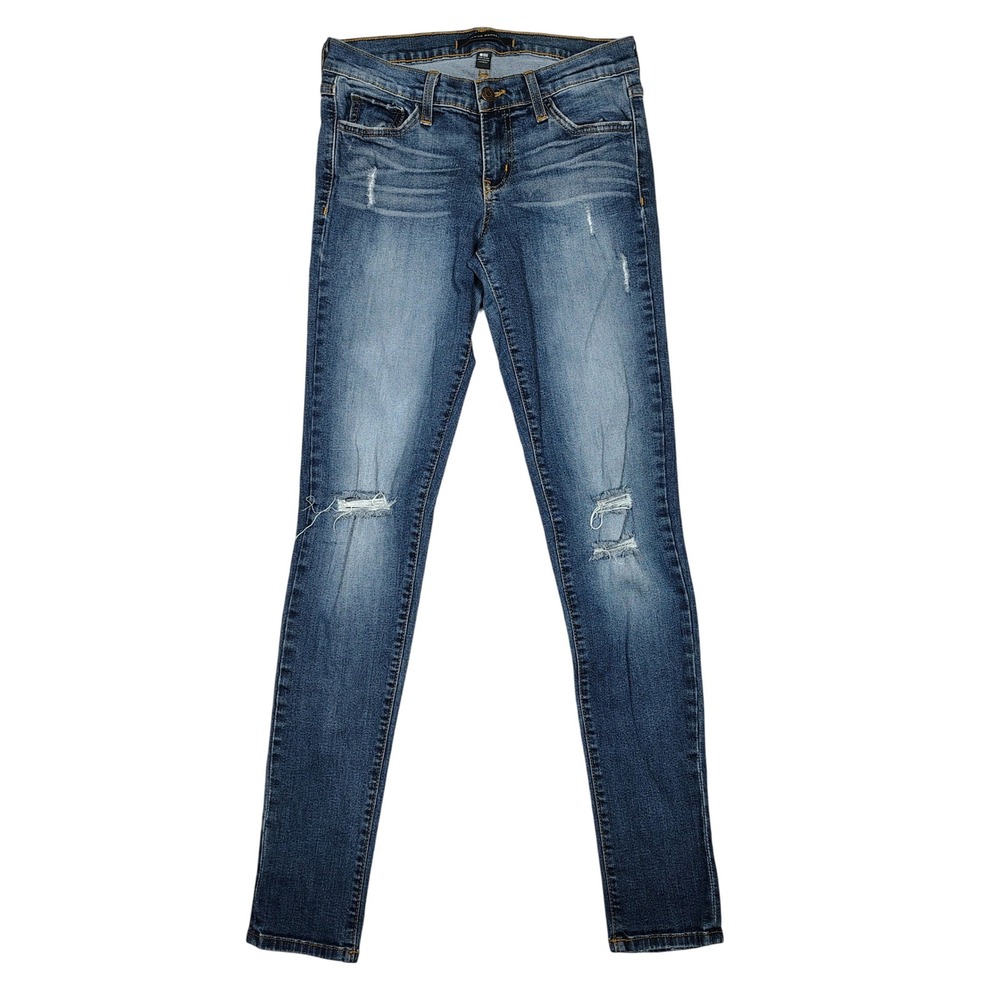 Flying Monkey Skinny Jeans Women 27 Blue Distressed Low Rise Denim L9043